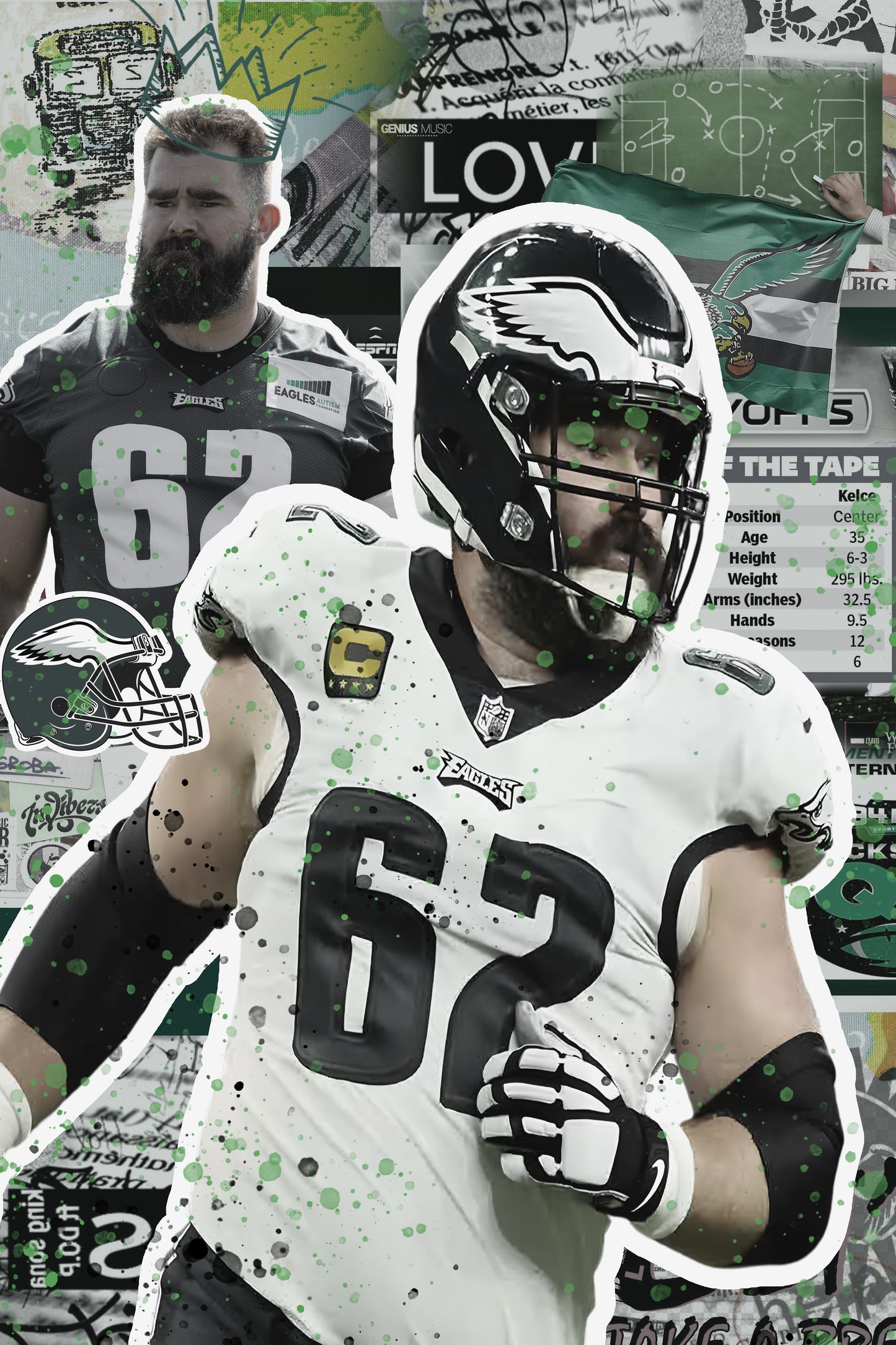 POP ART American Football Jason Kelce