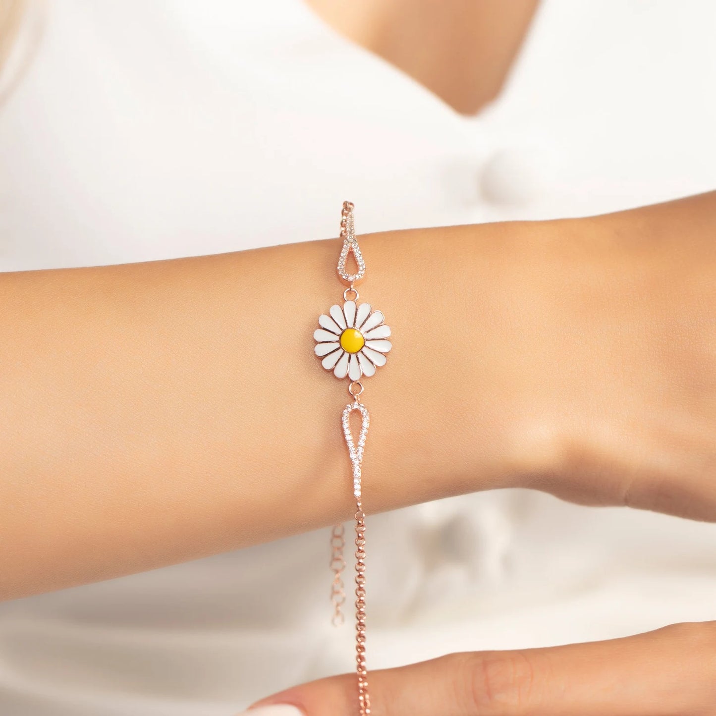 Gänseblümchen Zirkonia Armband