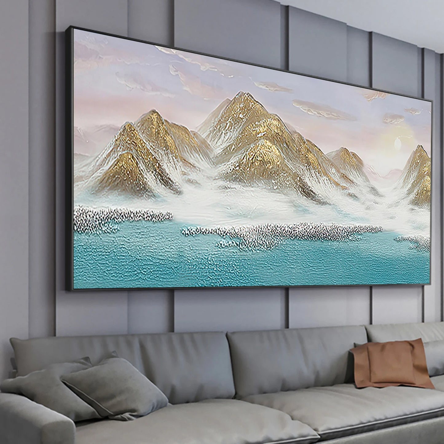 Sea and mountains oil painting handmade