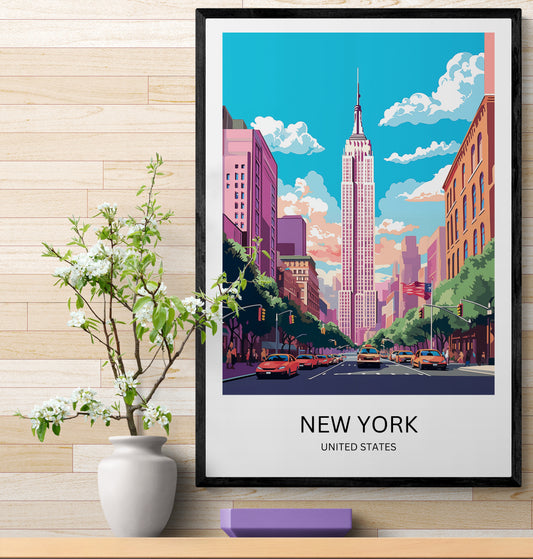 Travel Poster New York Empire State Building 2.0