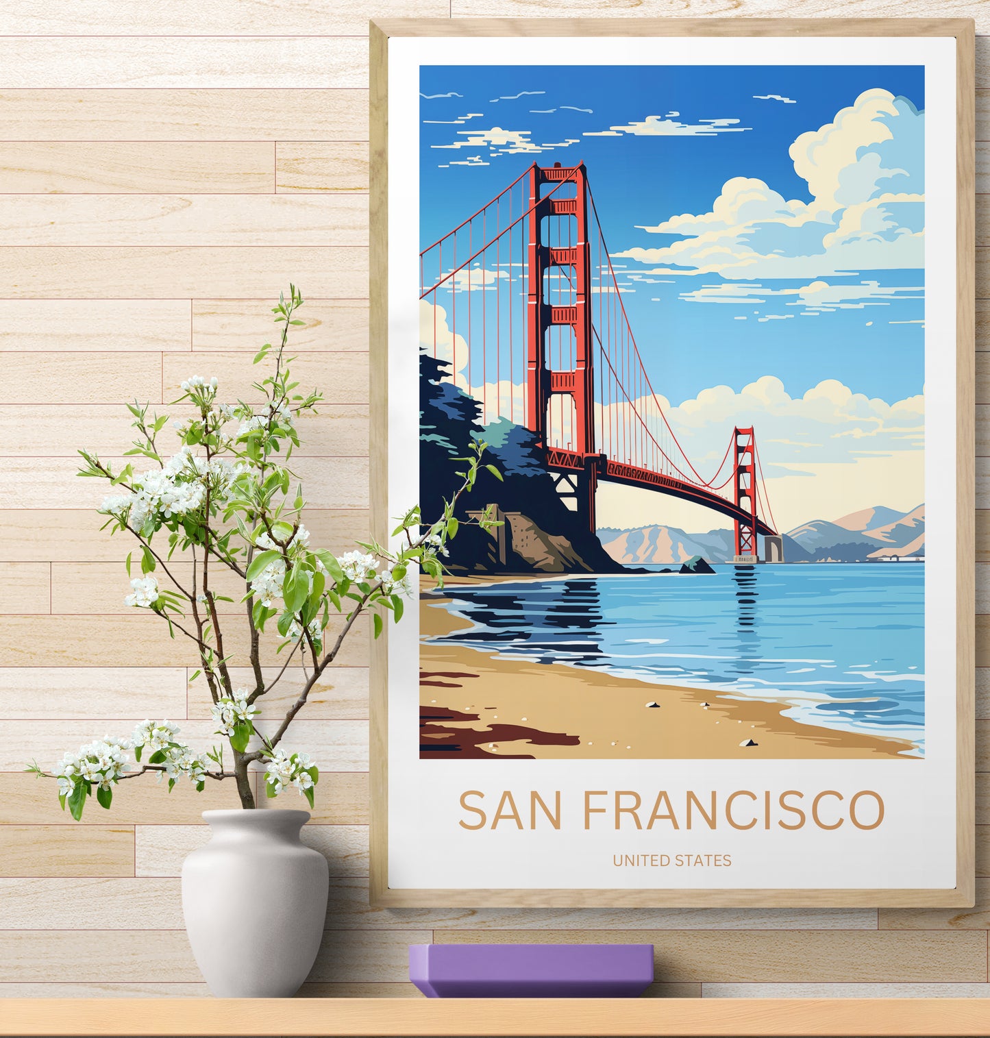 Travel Poster San Francisco Golden Gate Bridge