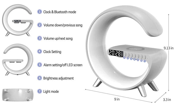 Smart lamp/soundbar/charger/alarm clock