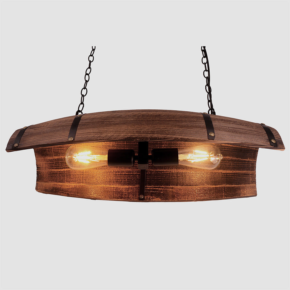 Half barrel pendant light