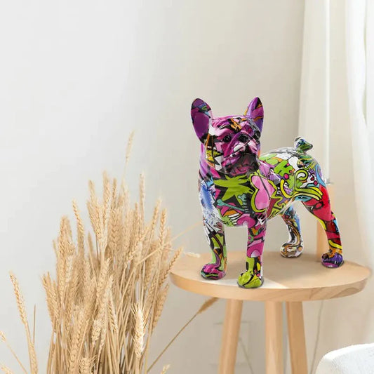 French bulldog graffiti sculpture