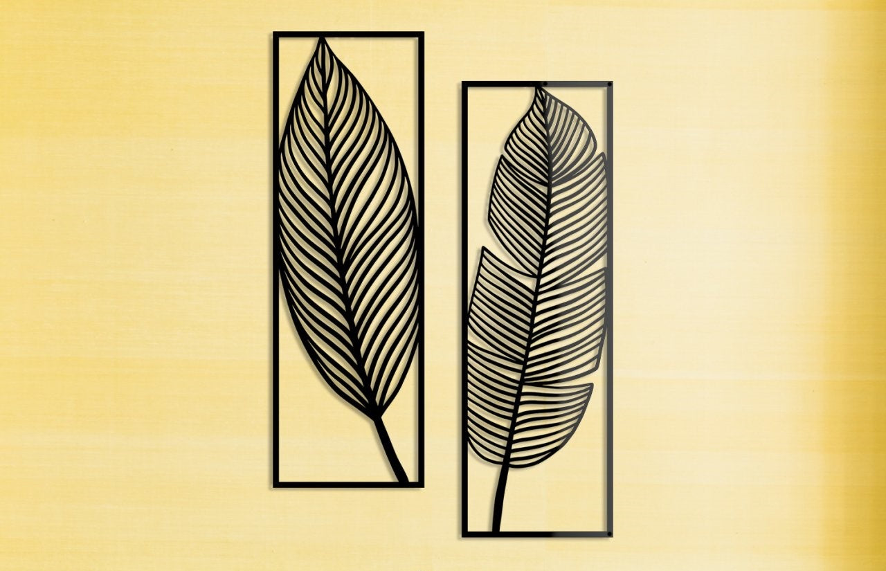 Leaves metal wall art