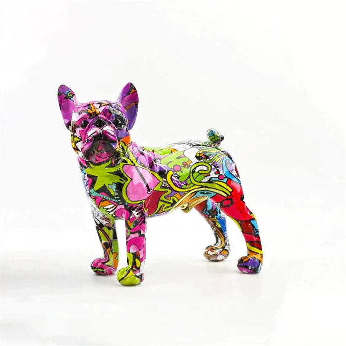 French bulldog graffiti sculpture