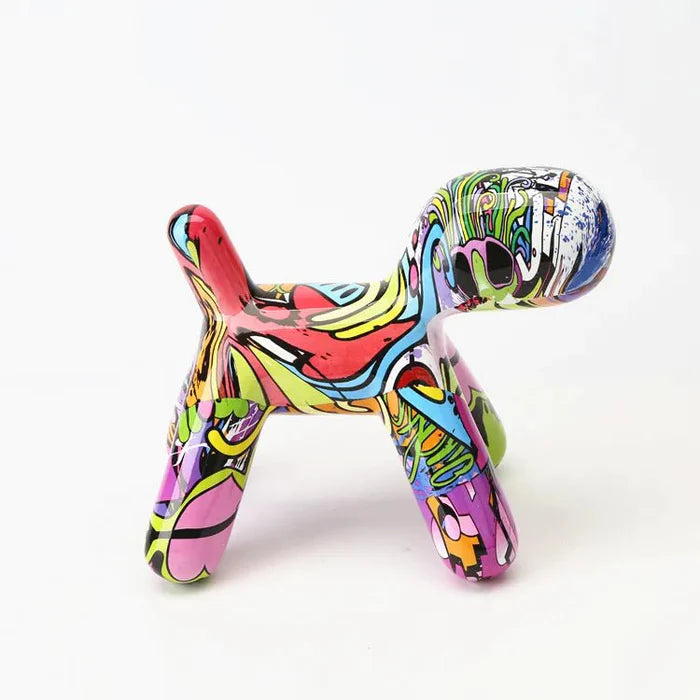 Balloon puppy design graffiti sculpture