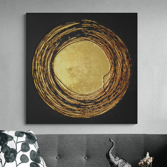 The Golden Circle Canvas Handmade Gold Glitter