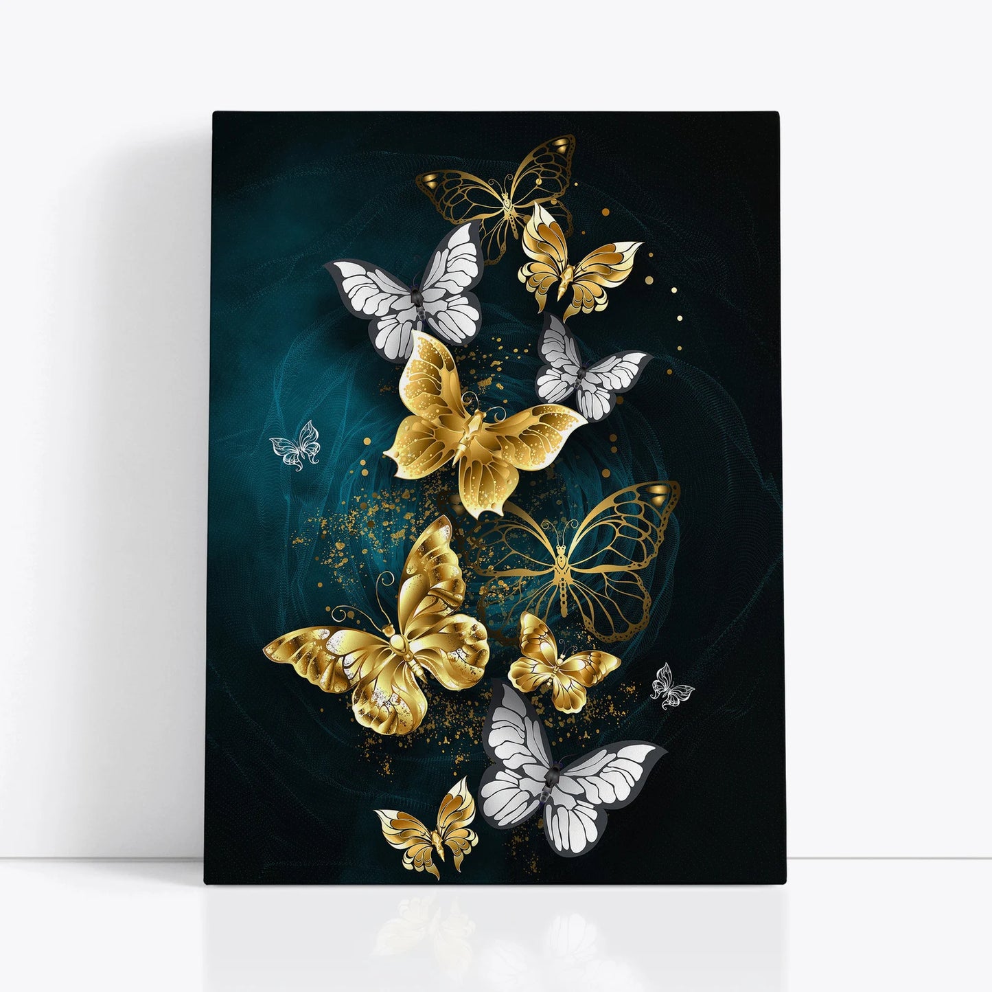 Butterfly silver and gold canvas