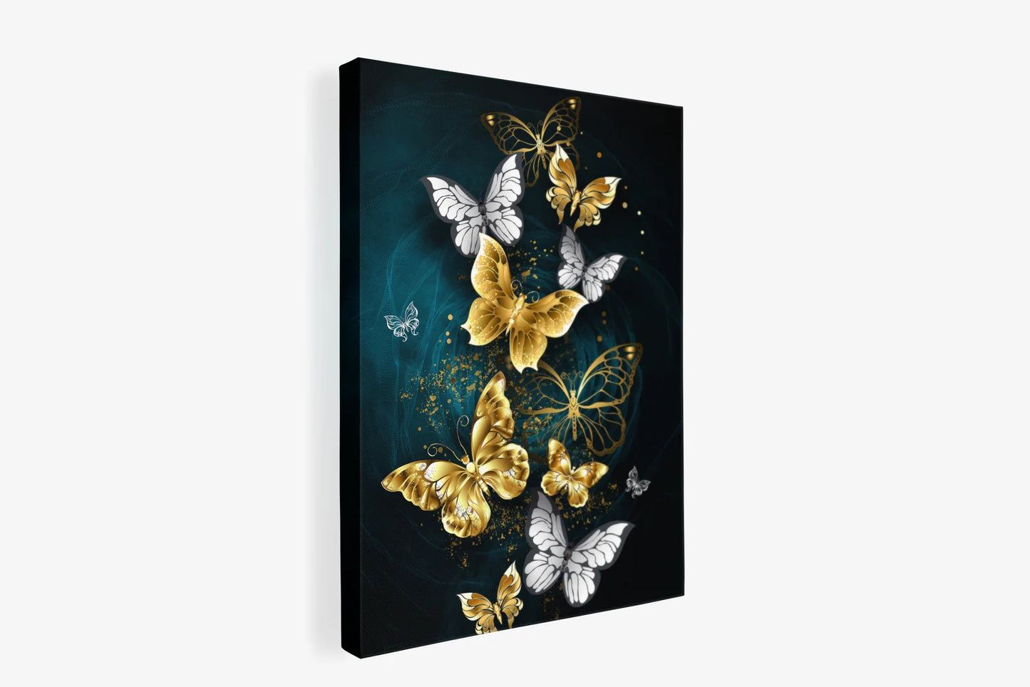 Butterfly silver and gold canvas