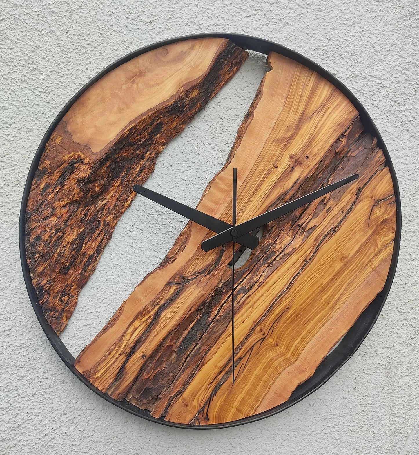 Olive tree wood clock