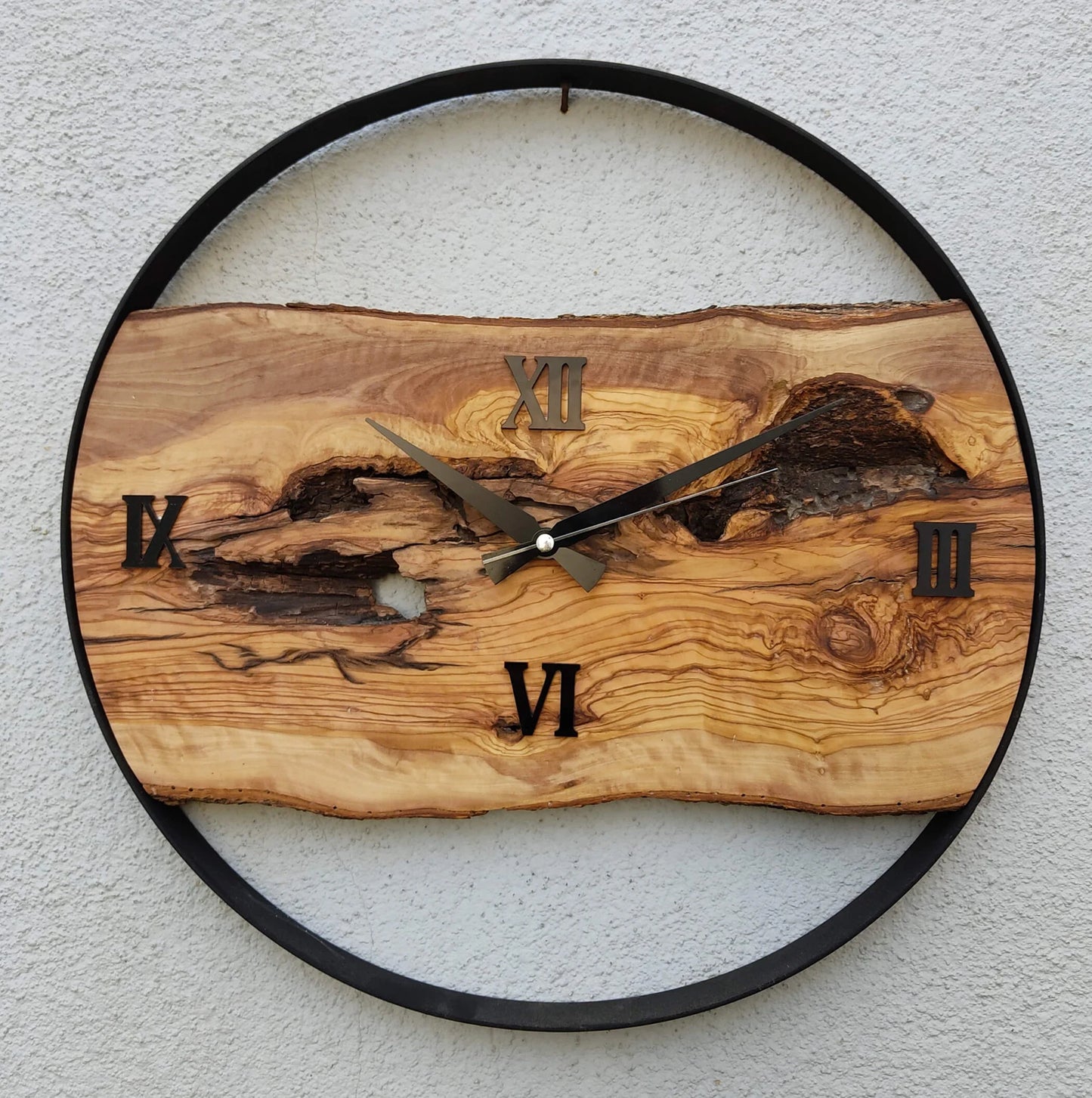 Olive tree wood clock