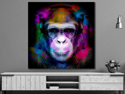 Colorful monkey canvas