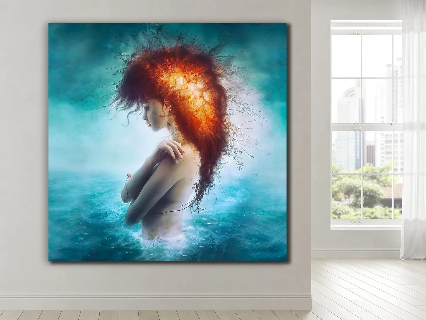 The Woman In The Water Canvas