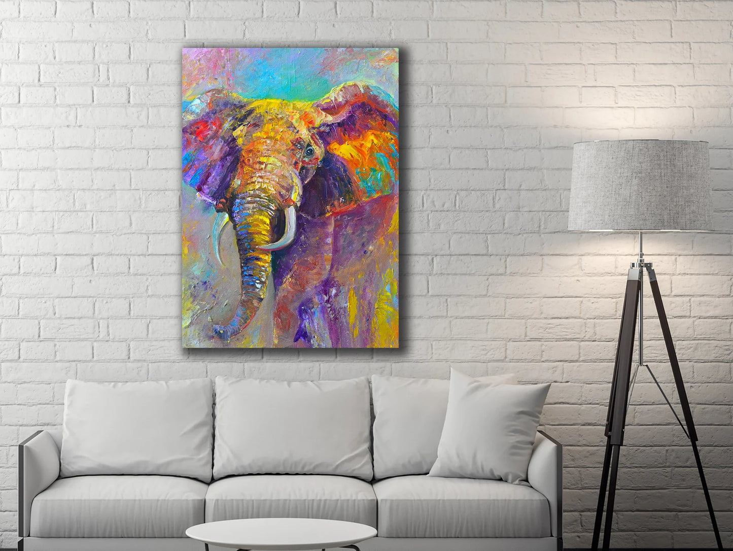 Elefant mit Farben Leinwand