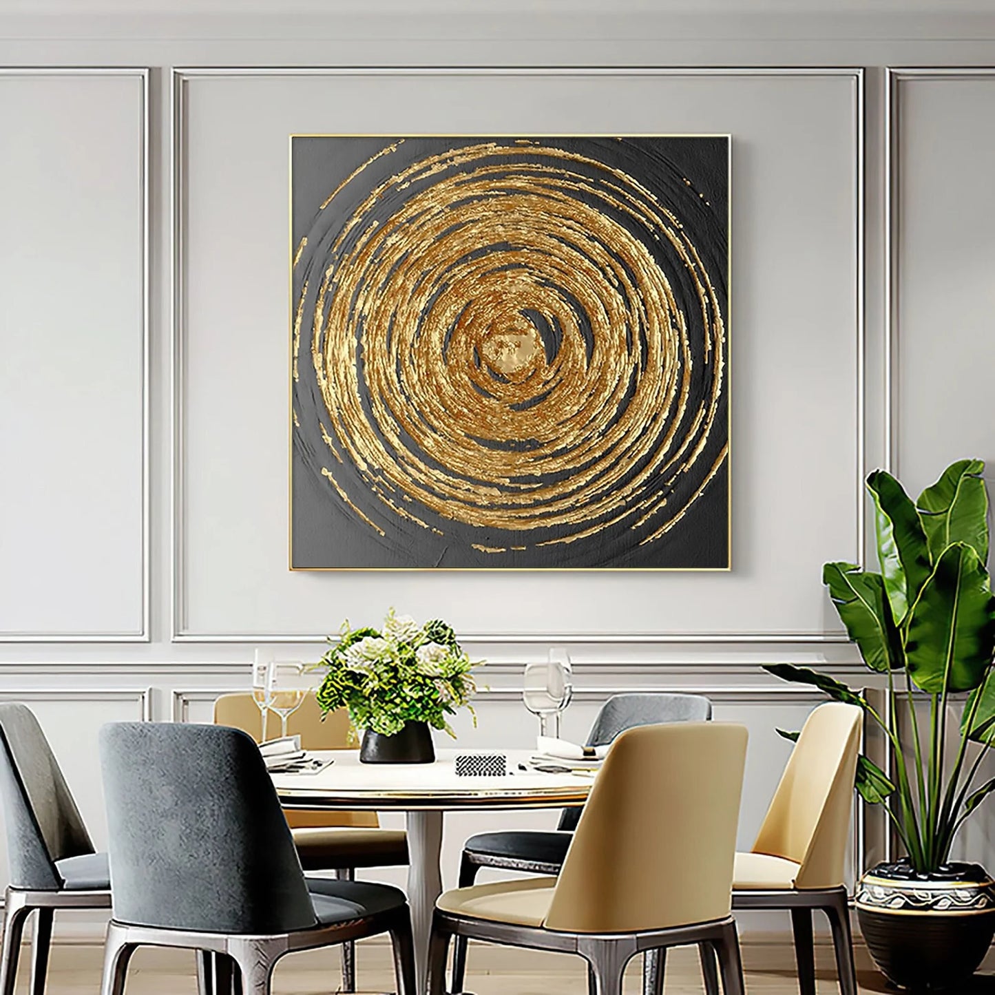 The Golden Circle Oil Painting Handmade