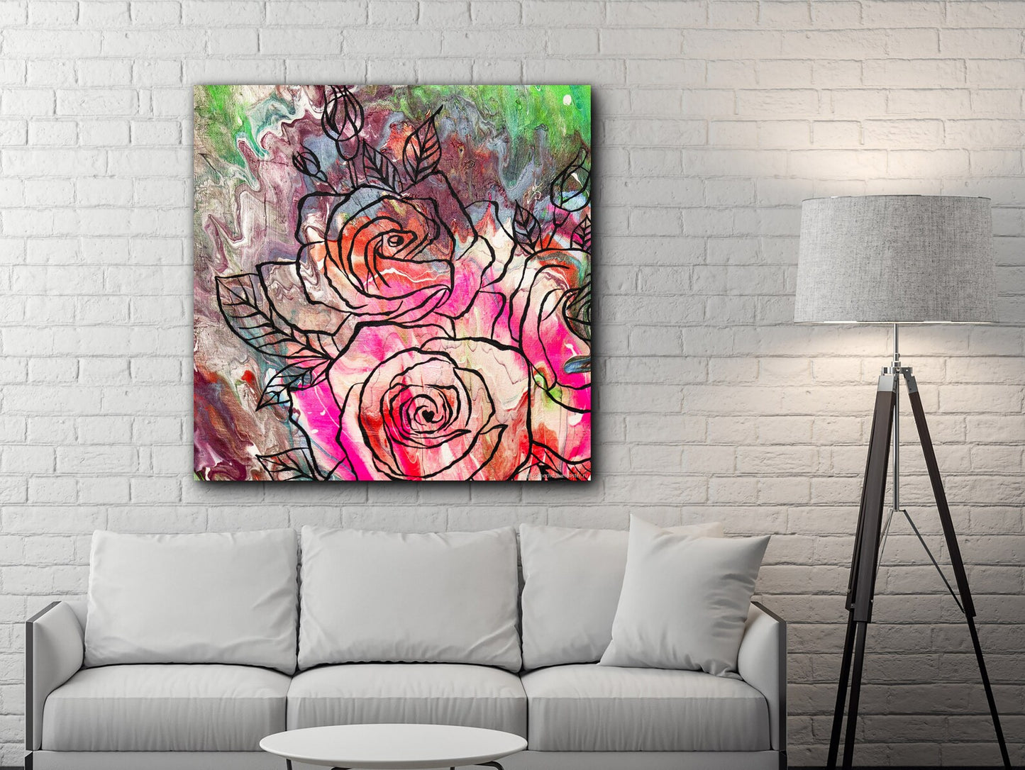 Colorful roses canvas