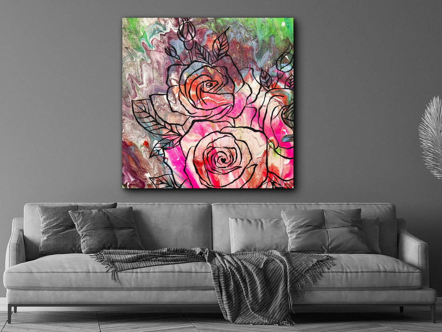 Colorful roses canvas