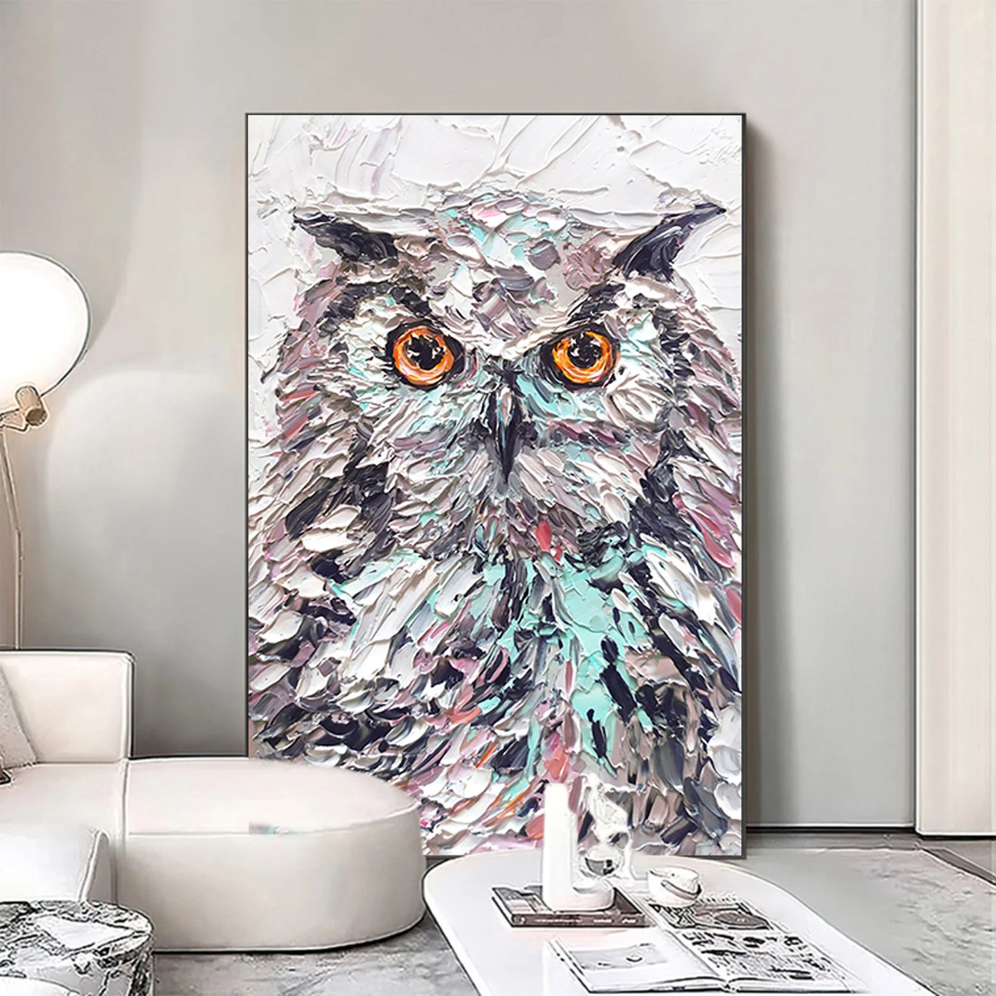 Owl Oil Painting Handmade