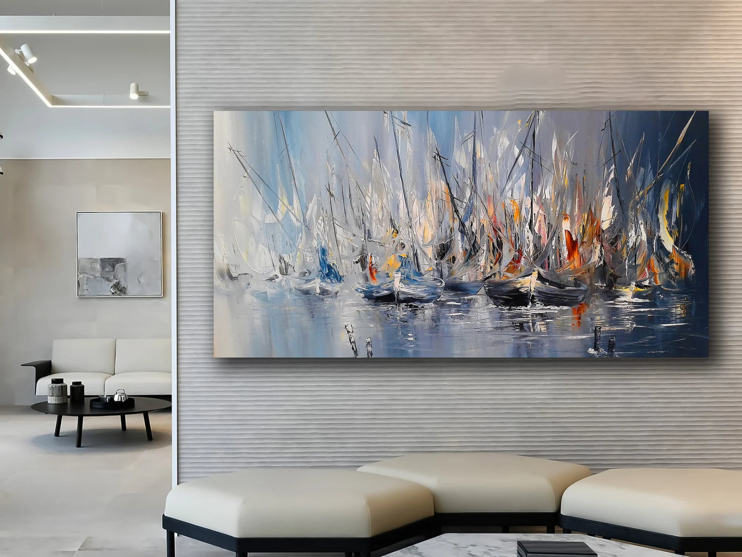 Ships at sea canvas