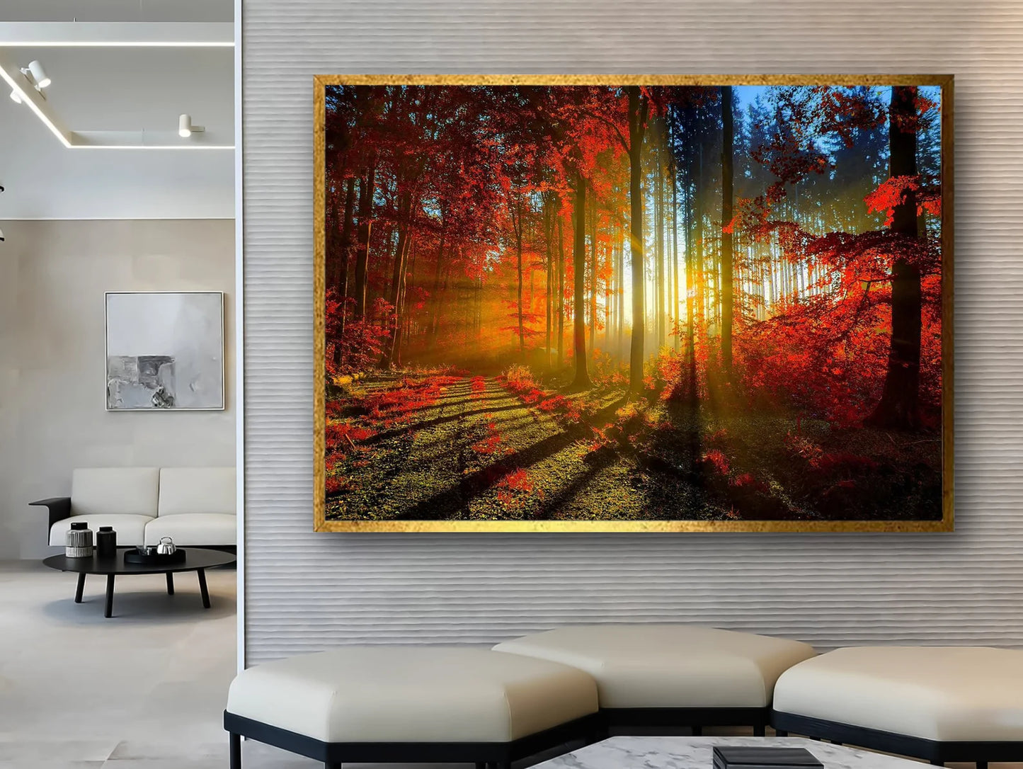 The Red Forest Canvas Art with Frame