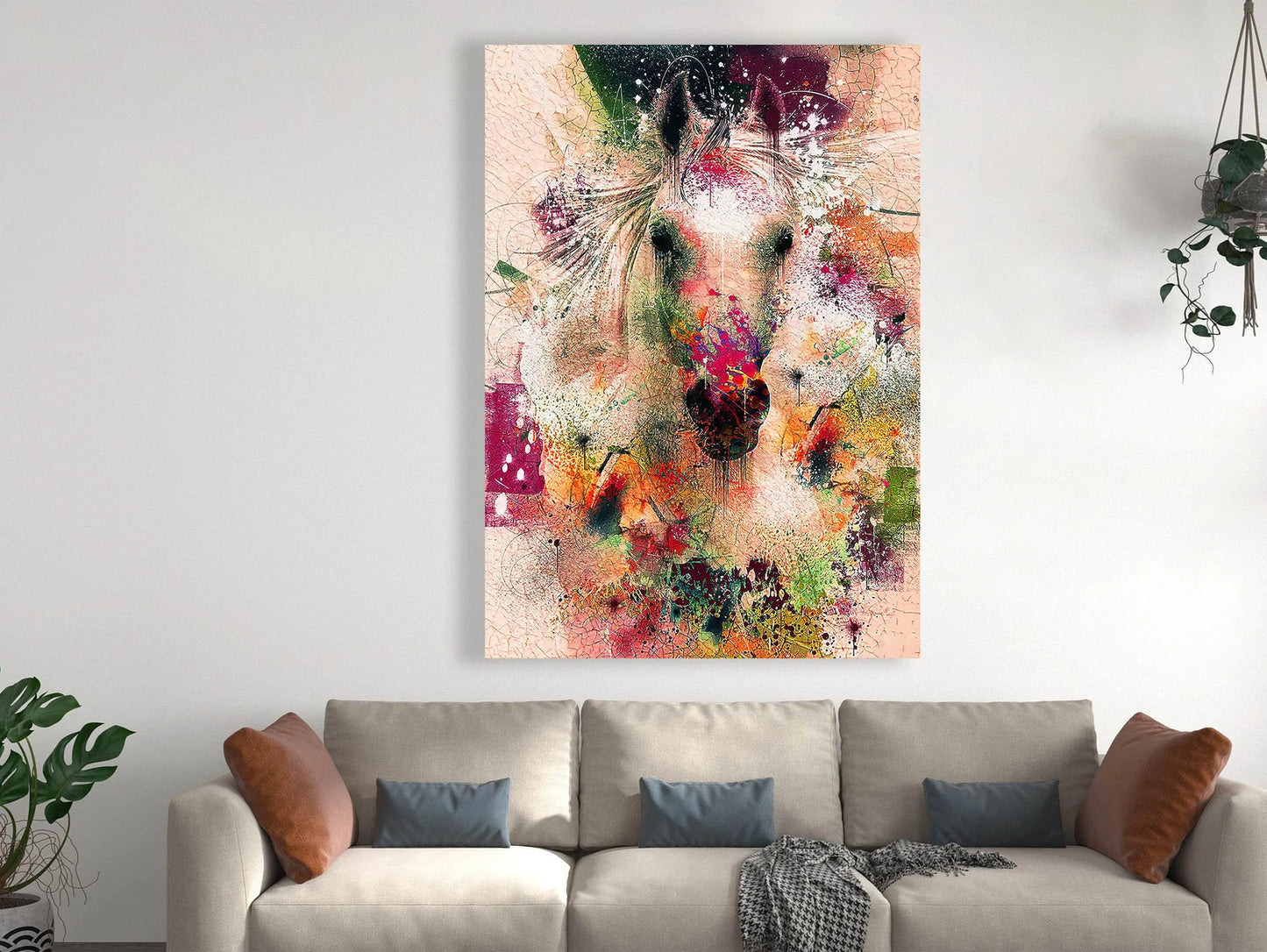 Colorful horse canvas